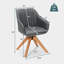 Ensemble de 2 chaises de salle à manger pivotantes Wrought Studio ™, chaise d'appoint avec dossier incurvé et pieds en laine unie, chaises d'appoint rembourrées-1690735588