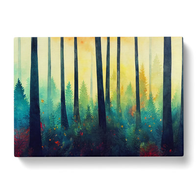 Luxurious Colourful Forest - Wrapped Canvas Painting