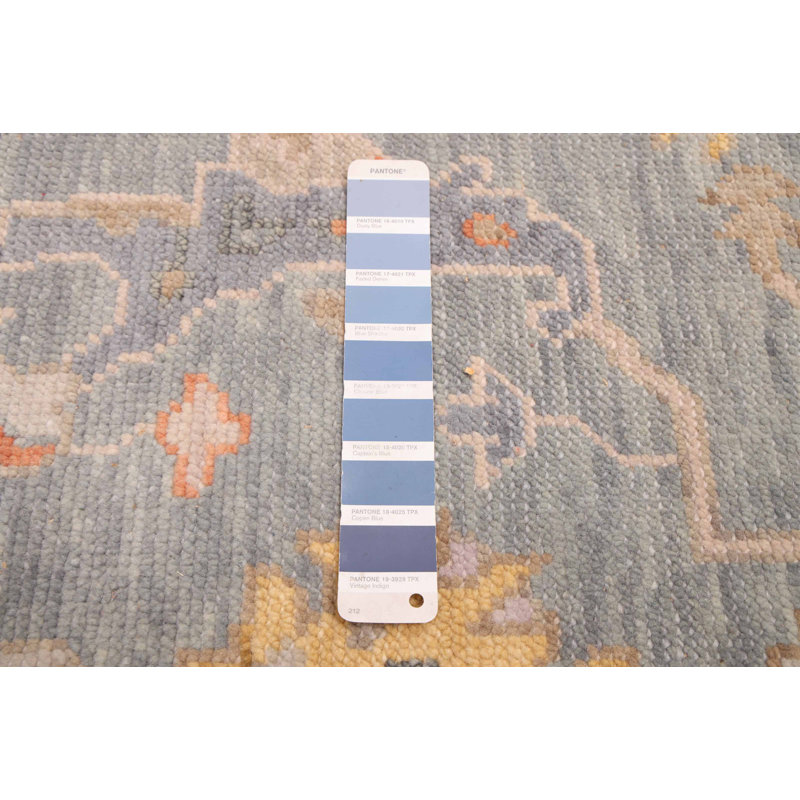 Tapis bleu moderne en denim Oushak 8 pi 1 po x 10 pi 1 po
