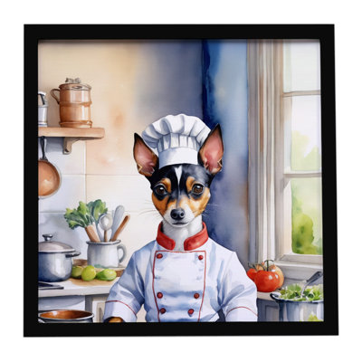 Rat Terrier The Chef Framed Metal Print
