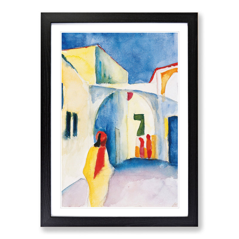 View into a Lane by August Macke - Framed Print, 36cm H x 27cm W x 2cm D, Black Framed