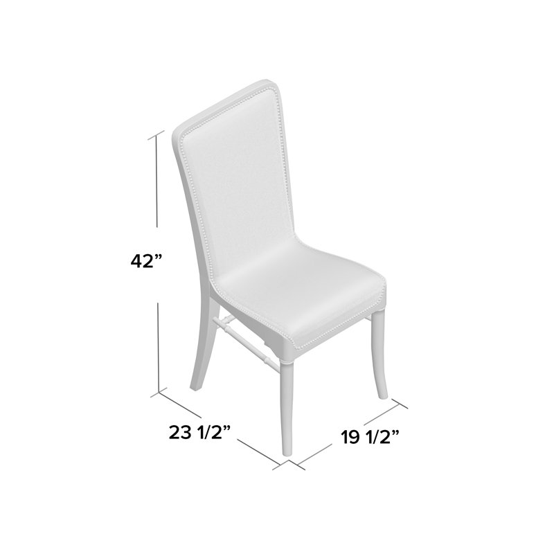 Marst Hill 20'' H Genuine Leather Upholstered Mahogany Side Chair