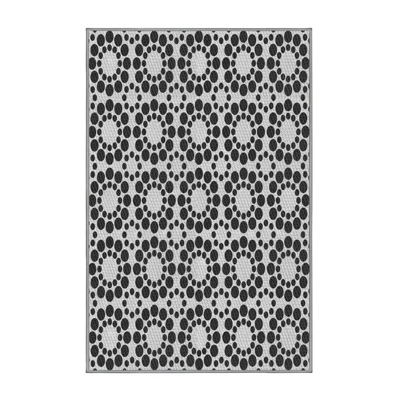 Tapis noir/gris à motifs West Brookfield, Rectangle 5 pi x 8 pi