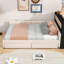 Wooden Upholstered Daybed with USB and 2 Drawers-106846323