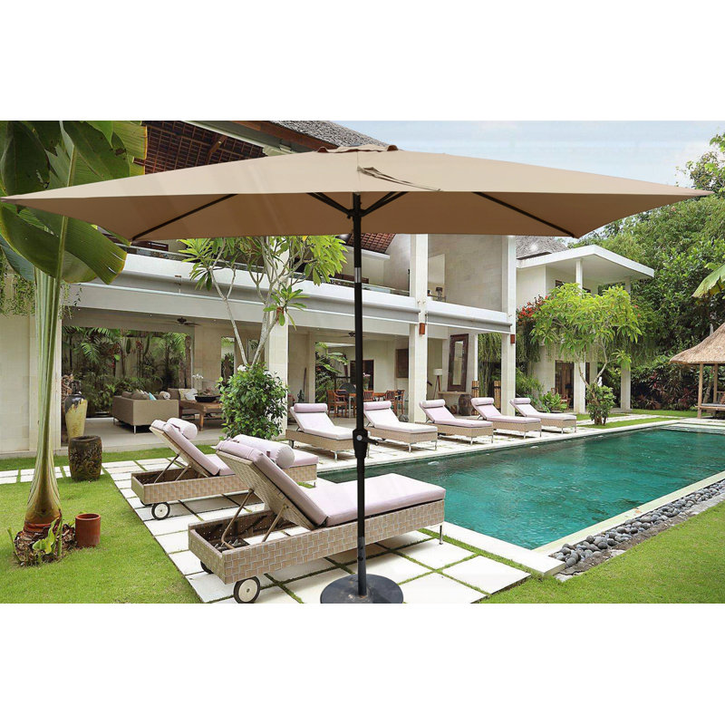 Parasol d'extérieur imperméable 6 x 9 pi, Brun
