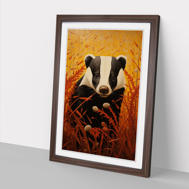 Single Picture Frame Print on Wood, Walnut Framed, 34cm H x 25cm W