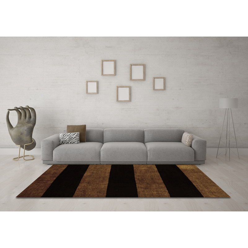 Performance Striped Indoor Rug, Round 4'