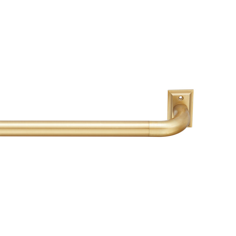 Brushed Gold Adjustable Steel Blackout Curtain Rod Set