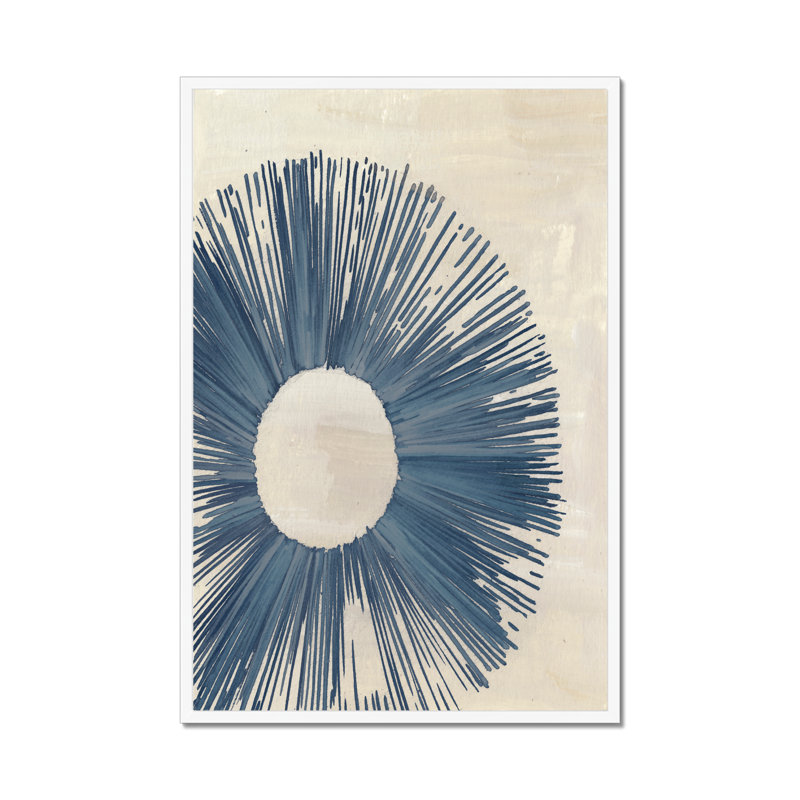 Blue Burst II 1 Piece Painting, 50cm H x 34cm W, White Framed Paper Print