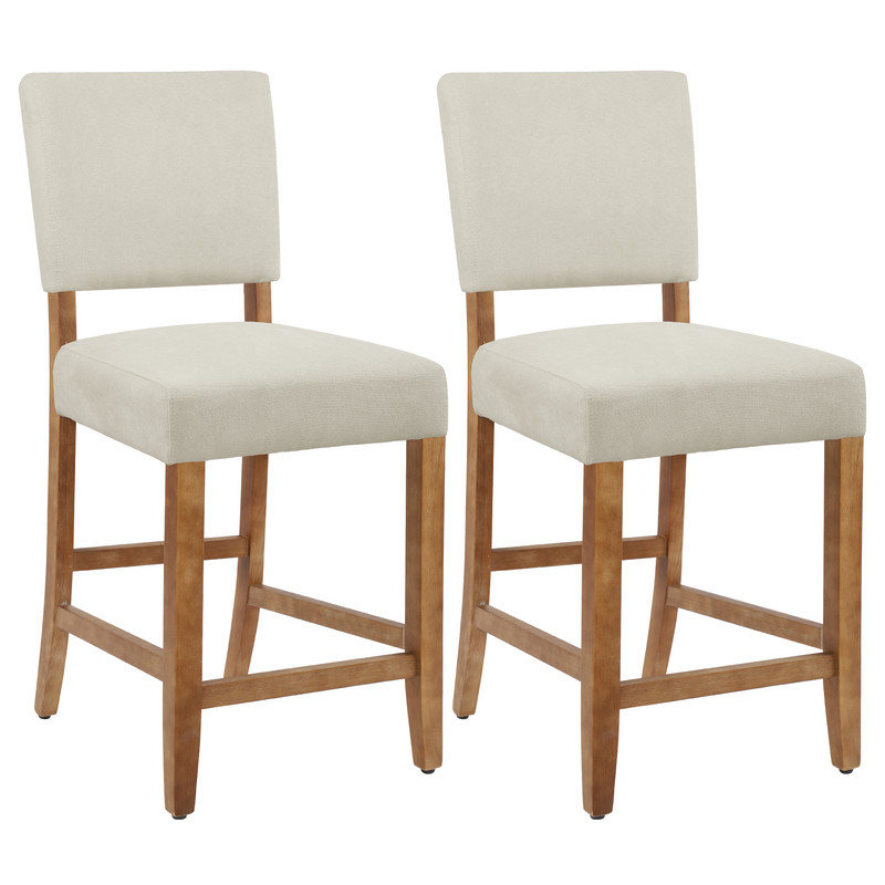 Ashfield Solid Wood 25" Counter Stool, Gray+Black