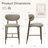 25" Counter Height Upholstered Bar Stool with Metal Frame, Curved Backrest and Footrest-754098729