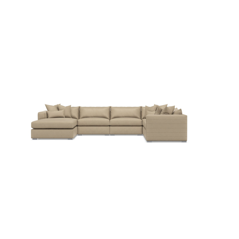 Sectional, Tan Polyester