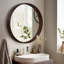 Wood Round Wall Mirror for Bathroom Bedroom Vanity Home Decoration-88364435-90993439