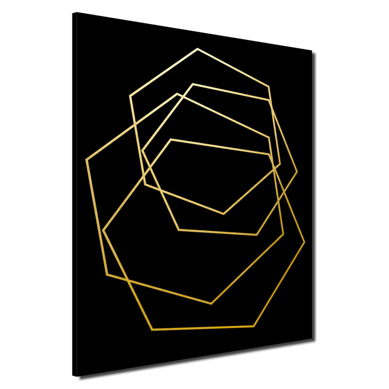 Gilt Mod III-B - impression d'art graphique, H 16 po x l 12 po x P 1 po