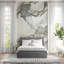 Murale luxueuse en marbre gris blanc-1101247345