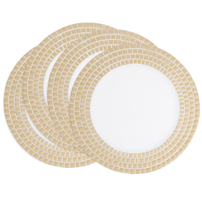 Decorative Tile Edged Charger Plate (Set of 4)