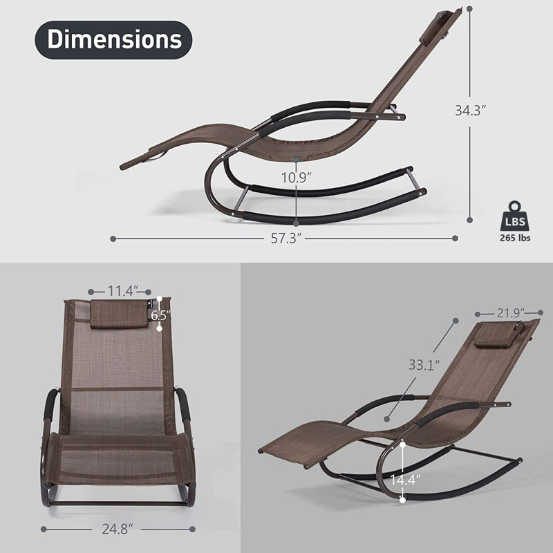 Méridienne inclinable de 66,4 po Genaro, Brun