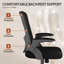 Mesh Office Chair with Flip-Up Armrests and Back Storage Pocket, Adjustable Swivel Computer Chair-1233493390