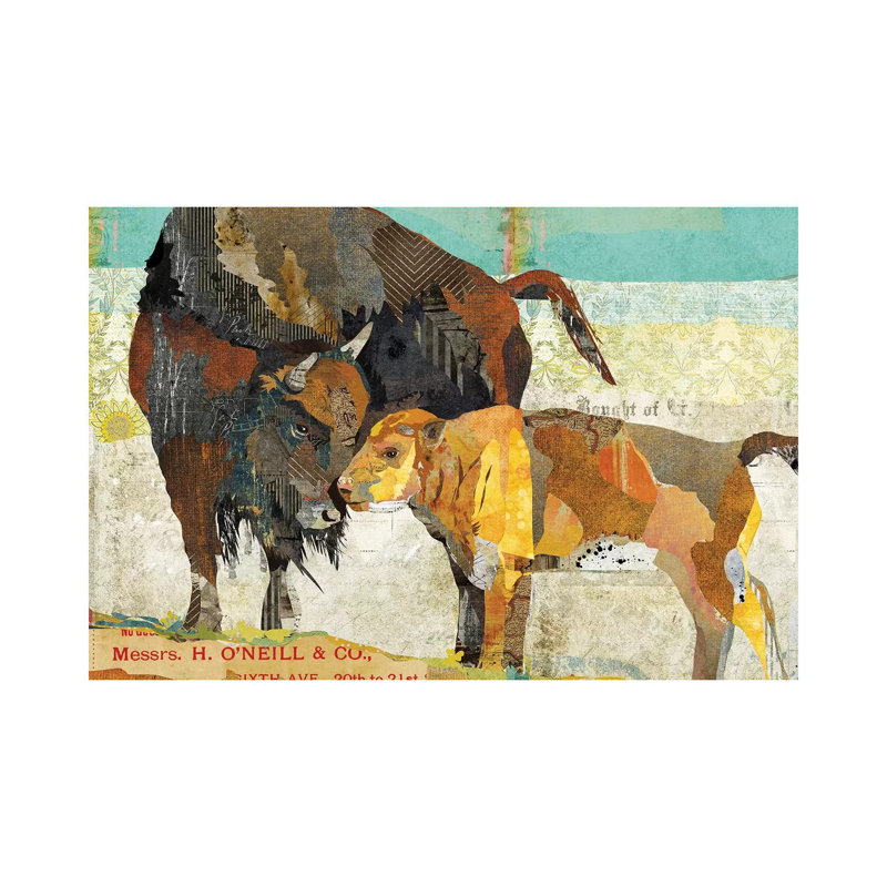 Bison Son 1 Piece Painting on Canvas, 45.72cm H x 66.04cm W x 1.91cm D, Wrapped Canvas