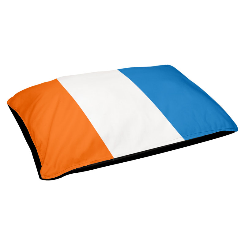 Coussin pour chien Tampa Bay, Grand (l 40 po x P 30 po x H 14 po), Rouge-orange / blanc / bleu