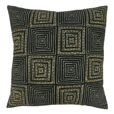 Tonga Collection Embroidered Cotton Throw Pillow
