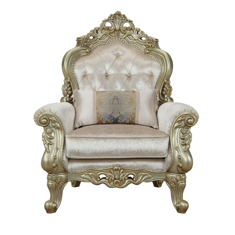 Fauteuil Khiabet, H 53 po x l 37 po x P 40 po, Crème