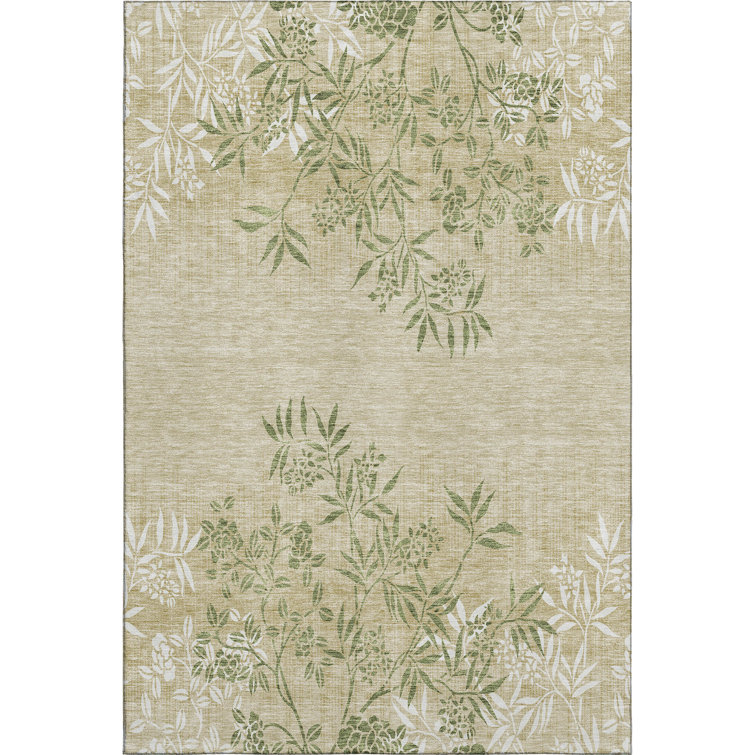 Premium Machine Washable Prisco Khaki Rug