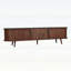 Console moderne avec portes tambour et tiroirs cannelés