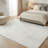 Machine Washable Modern Faux Rabbit Fur Jacquard Area Rug Soft High-Low Pile Non-Slip Backing Off-White/Beige/Cream Indoor Carpet for Bedroom, Nursery-1415774512