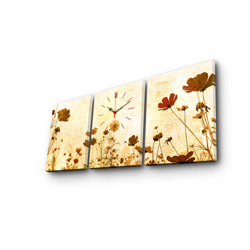 Ensemble d'horloge murale 3 pièces Elegant Structure robuste en bois à 100%, épaisseur: 1,2 po | Parfait pour la décoration intérieure et les intérieurs modernes, conception unique