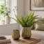 Ensemble de 3 jardinières en métal vieilli