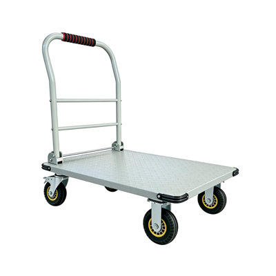 Chariot plateforme robuste et pliable avec roues pivotantes verrouillables, chariot à plat en acier de 1800 lb pour l'entreposage, le garage et le déplacement