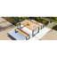 Banc de salle à manger à structure en bois pour l'extérieur et l'intérieur avec 1 table: bois, construction, finition durable