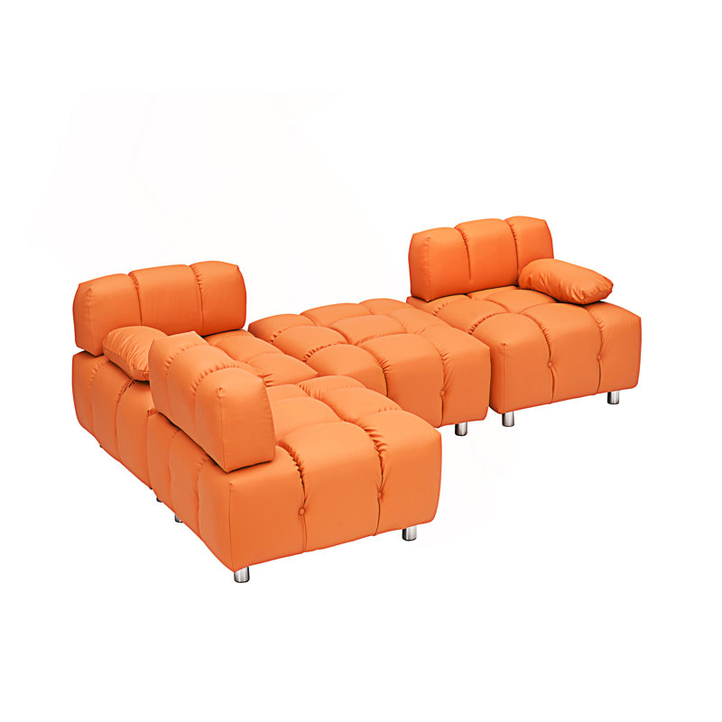 Canapé en tissu Technology, canapé en L, Orange