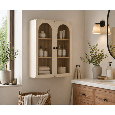 Walter Glass and Wood Wall Cabinet