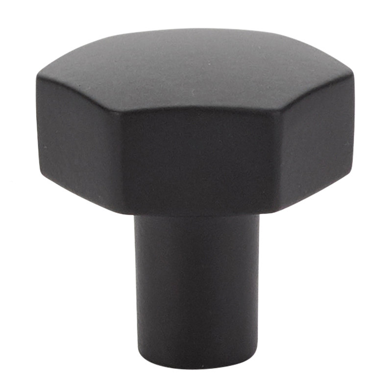 Urban Modern Geometric Cabinet Knob, Flat Black