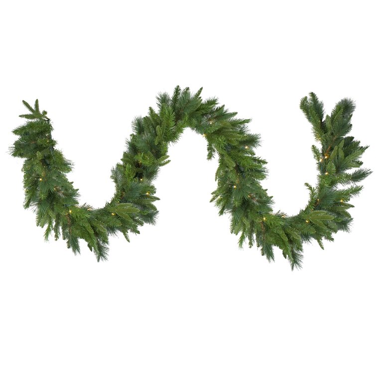9' x 14" Pre-Lit LED Mixed Rosemary Pine Artificial Christmas Garland - Warm White Lights