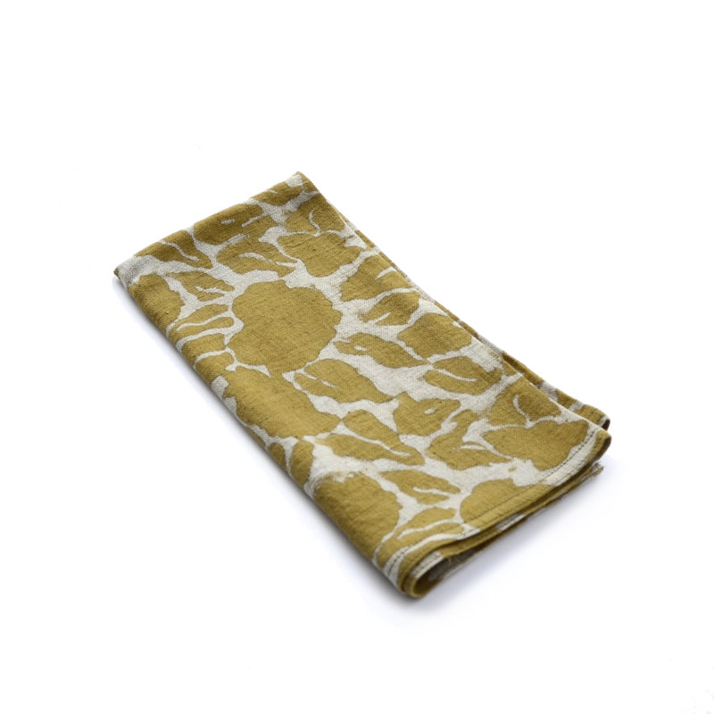 Yan Mustard Block Print Napkins