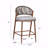 Set Of 2 Outdoor Patio Counter Stools, 26" Seat Height Aluminum Frame With PE Rattan Scallop-Shaped Backrest-2039087324-2039087325-2039087323