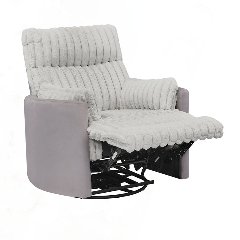 Fauteuil inclinable manuel en velours côtelé, Gris