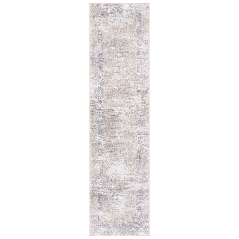 Tapis beige / gris Minyard 271, Tapis de couloir 2 pi x 8 pi