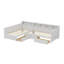 Structure de lit de jour simple en L en forme de L pour deux personnes, avec 3 tiroirs de rangement et une bibliothèque, lit d'angle pour la chambre à coucher-2093055361