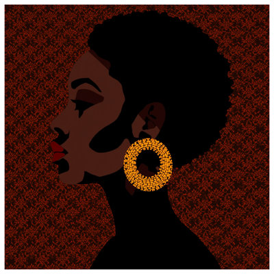 Profile Woman Earrings Comforter