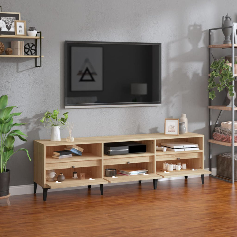 Everlie Unfinished TV Stand for TVs up to 43", Sonoma Oak