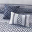 Ensemble d'édredon pour grand lit 7 pièces en jacquard de luxe, bleu marine, style traditionnel avec motifs géométriques et rembourrage hypoallergénique-122455420