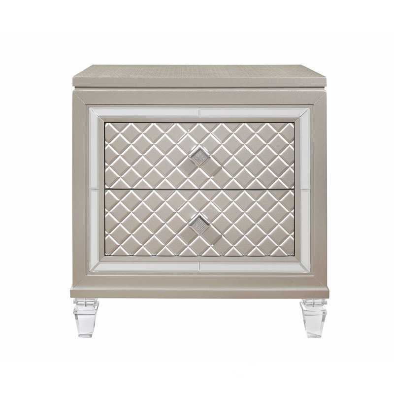 Table de chevet Cross Glam Champagne