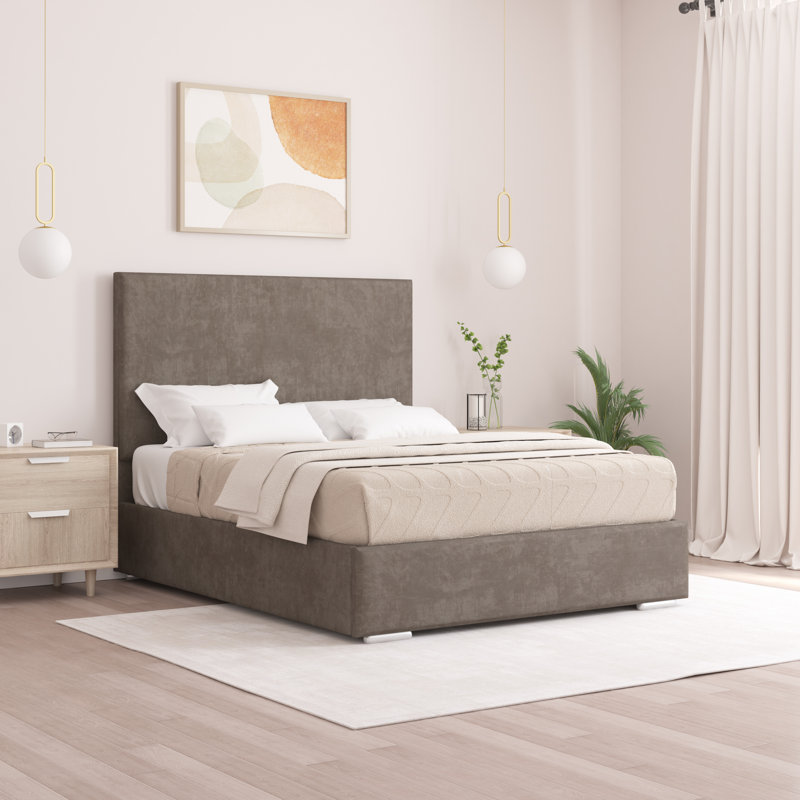 Shetye Upholstered Bed, Single (3'), Mole