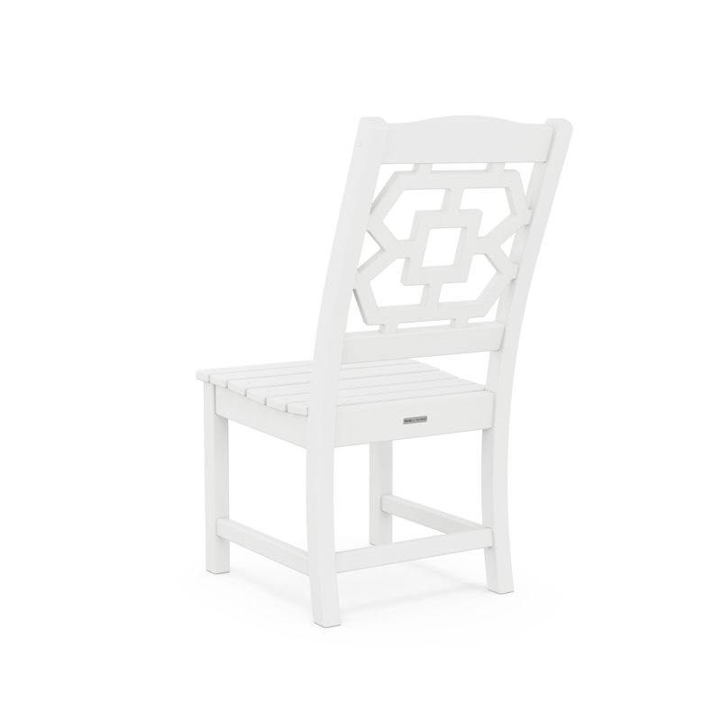 Chaise d'appoint d'extérieur Chinoiserie, Blanc
