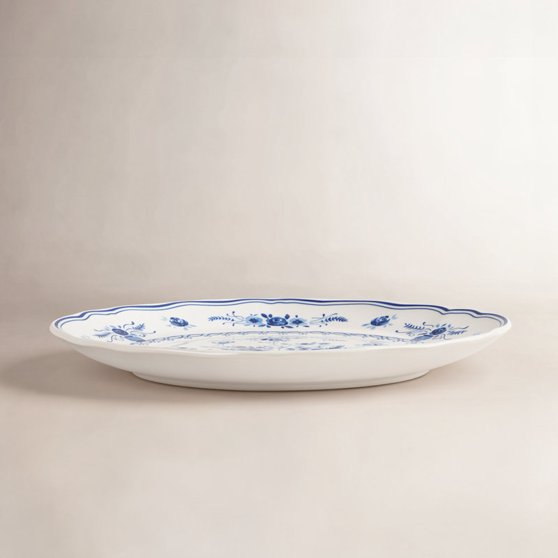 Vila Salad Plates, White/Blue