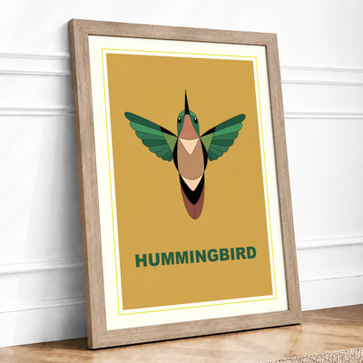 Hummingbird Deco Art Deco - Framed Print